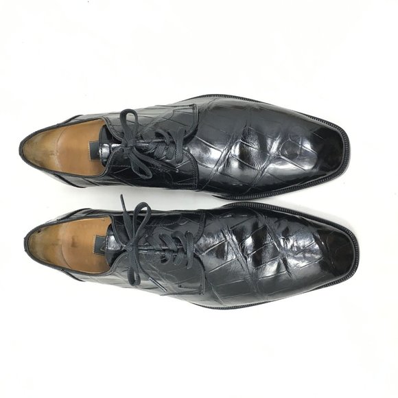 Zelli Oxfords Shoes Size 10.5 Black Full Crocodile